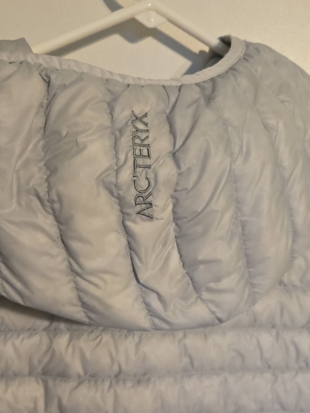 Arc'teryx Light Gray Hooded Puffer Jacket - Picture 9 of 10